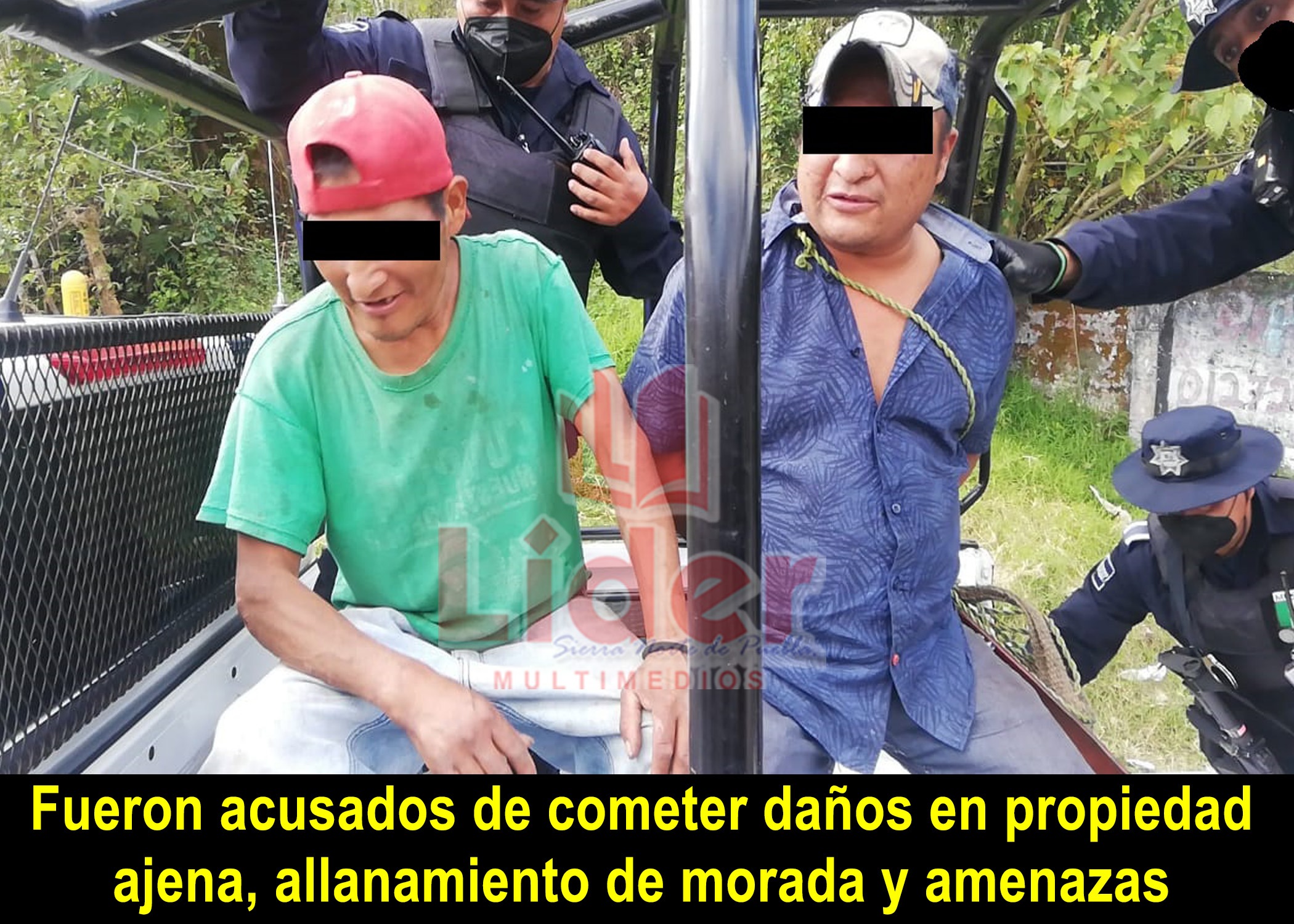 Detienen a dos hermanos por el delito de daños en un rancho en Juan Galindo