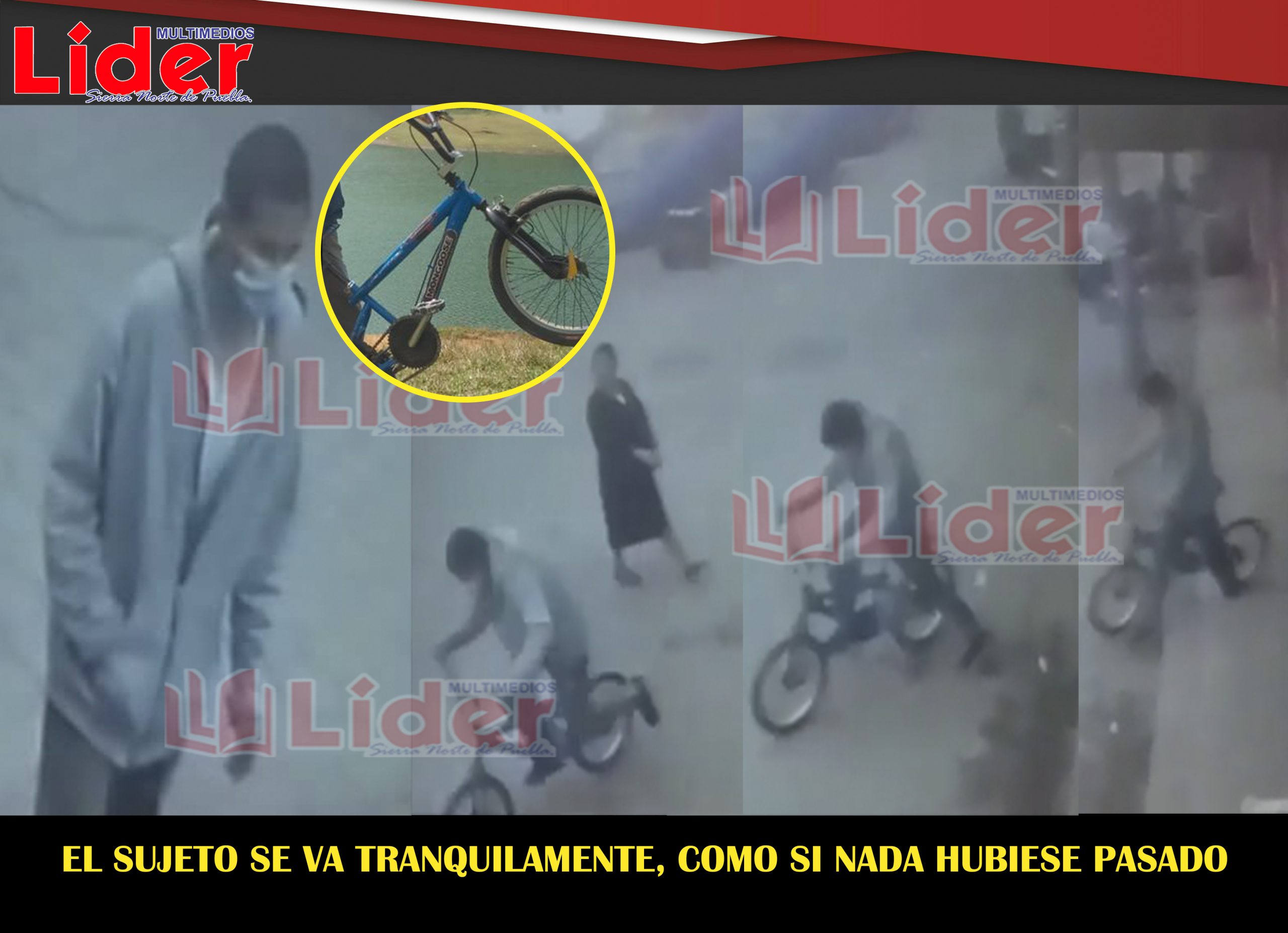 Presunto Ladrón es captado por cámara de vigilancia al robar una bicicleta