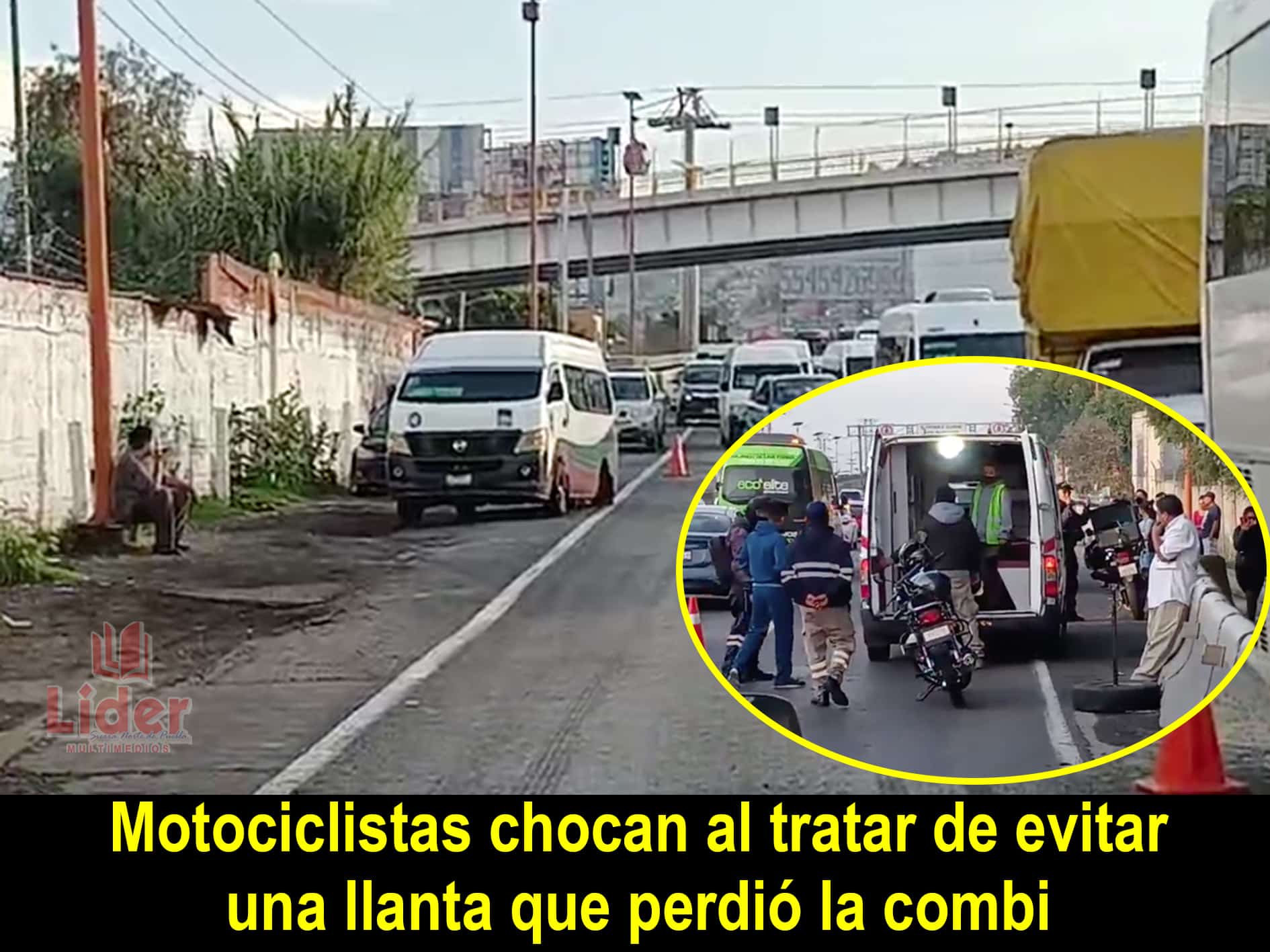 Combi provoca accidente en la México-Puebla