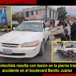 Accidente en el boulevard Benito Juárez, en Xicotepec, deja una persona lesionada