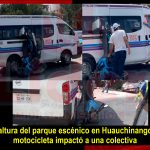 Choque de motocicleta y combi en Huauchinango deja daños materiales
