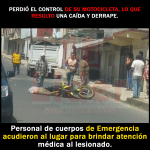 Joven motociclista sufre accidente en Colonia Santa Cruz tras perder el control en Huauchinango
