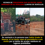 Sorprenden a volteo tirando basura en área de la Colonia Duraznotla; ecología hizo el llamado de recoger los residuos en Xicotepec.