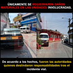 Choque leve entre colectiva y automóvil deja sólo daños materiales en Colonia centro de Xicotepec.
