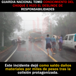 Se registra choque entre camión y auto en la Carretera México-Tuxpan a la altura de Jalapilla, Xicotepec.  