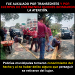 Policía Municipal, Bomberos y Protección auxilian a hombre que convulsionaba en Xicotepec.