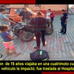 Adolescente resulta con probable fractura tras ser impactada por un vehículo en Huauchinango
