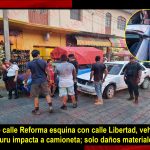 Conductor en presunto estado de ebriedad provoca accidente vial en calle Reforma, en Xicotepec
