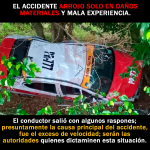 Taxi pierde el control y sale disparado de la cinta asfáltica en la México -Tuxpan en “La Uno” Puebla.  