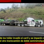 Tráileres chocan en la autopista México-Tuxpan
