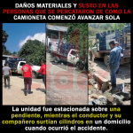 Se le ‘bota’ el freno a camioneta repartidora de gas y estuvo a punto de impactar en domicilio en San Agustín, Xicotepec.