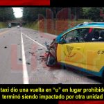 Taxi provoca accidente tras dar vuelta prohibida en la autopista México-Tuxpan